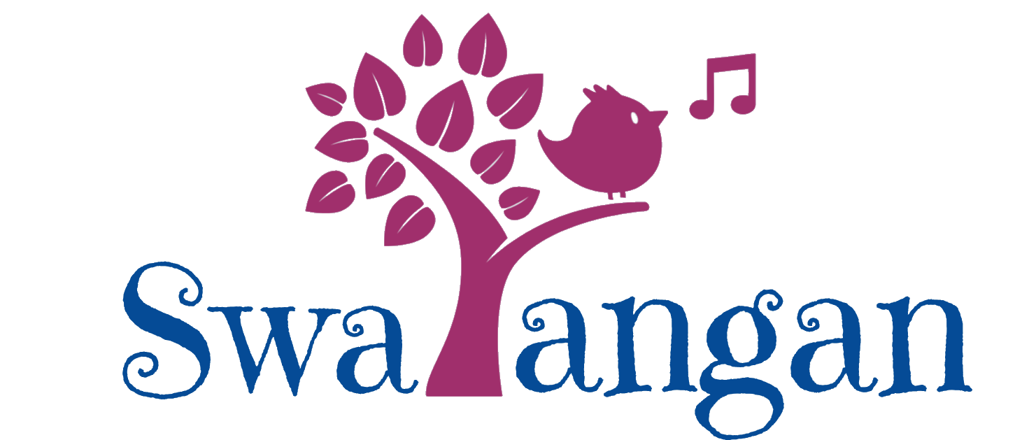 Swarangan — a songbird singing in a tree, beside the Swarangan wordmark